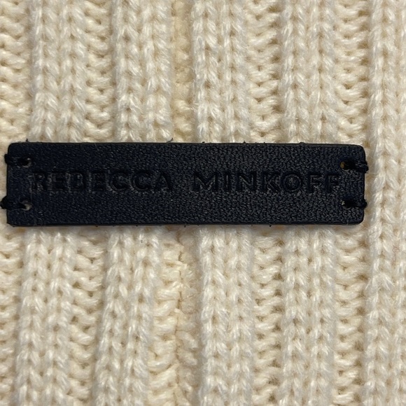 REBECCA MINKOFF Embroidered Peak Beanie in Ecru main image 12